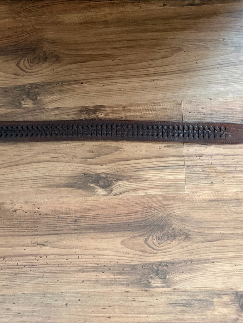 unisex Brown Leather braided Belt with Silver Buckle